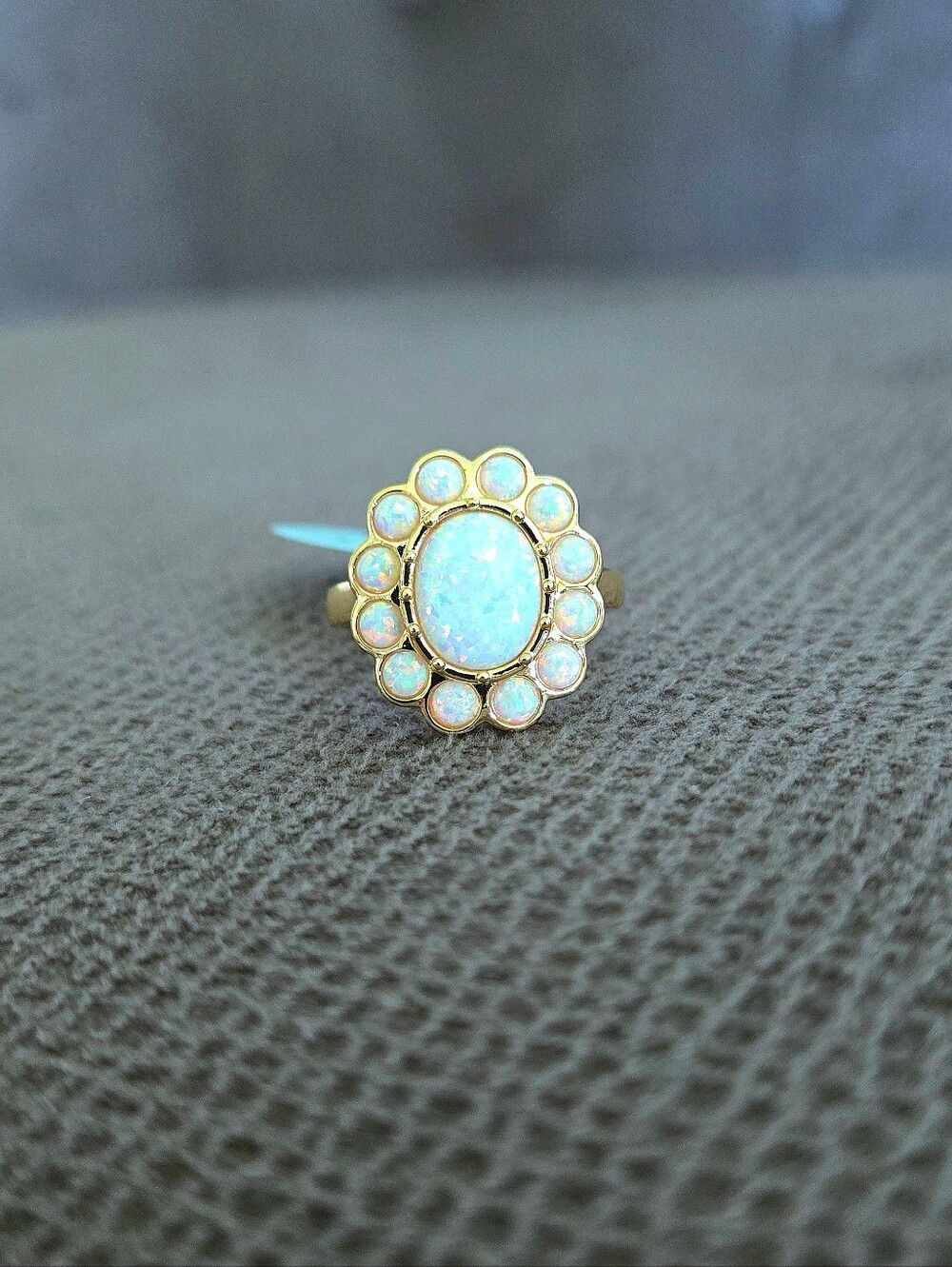 Prime Art & Jewel (PAJ) Oval Halo😇Lab🧪 Created Opal Ring💍 - NWT - Picture 3 of 16